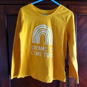 Girls 5t Cat & Jack yellow long-sleeved tshirt